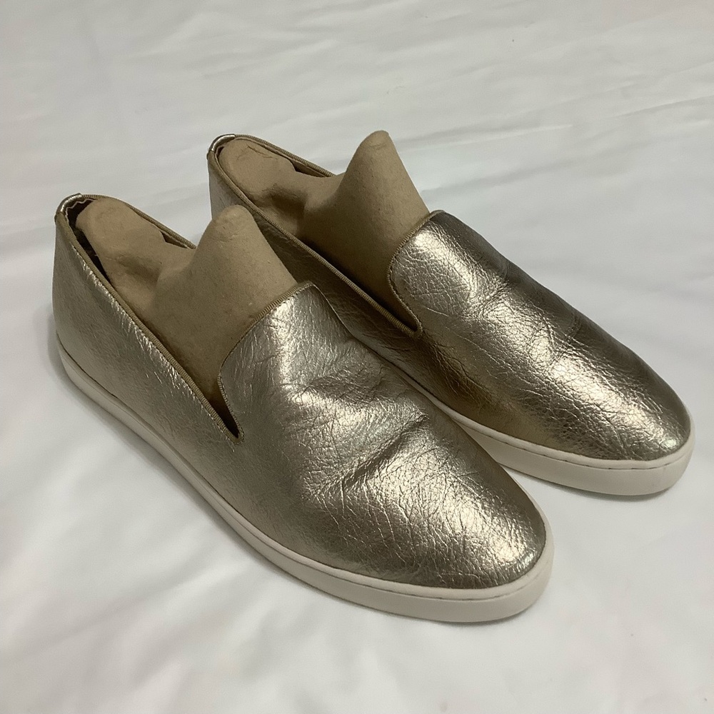 Birdies The Swift Gold Leather slip-on Sneakers Size 10